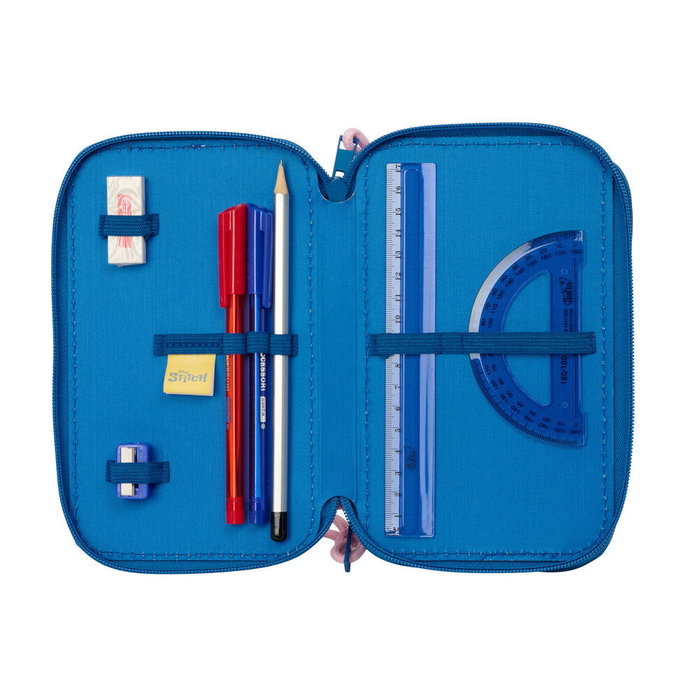 Safta Plumier Stitch Disney Triple Cremallera 37 Piezas