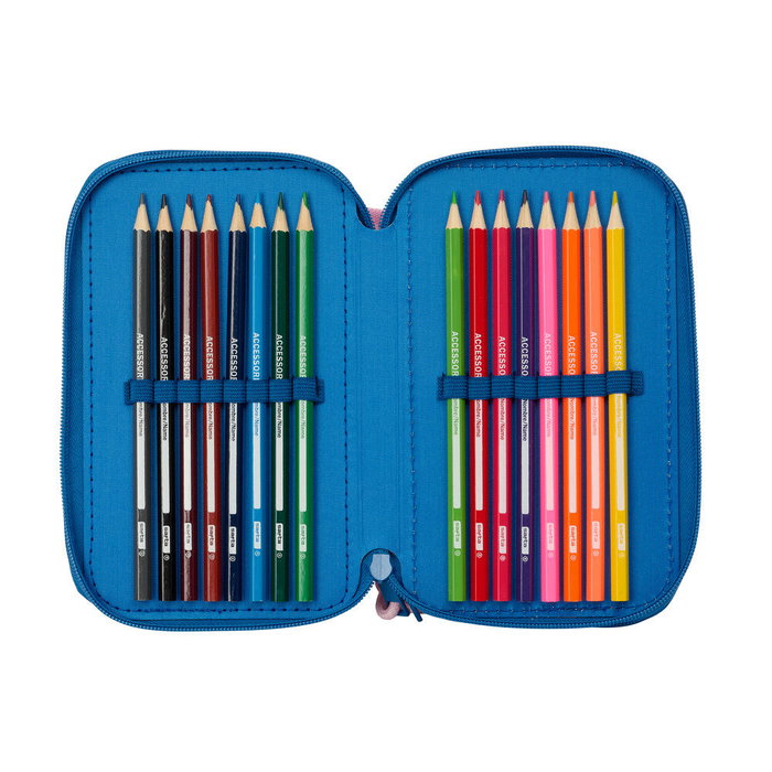 Safta Plumier Stitch Disney Triple Cremallera 37 Piezas