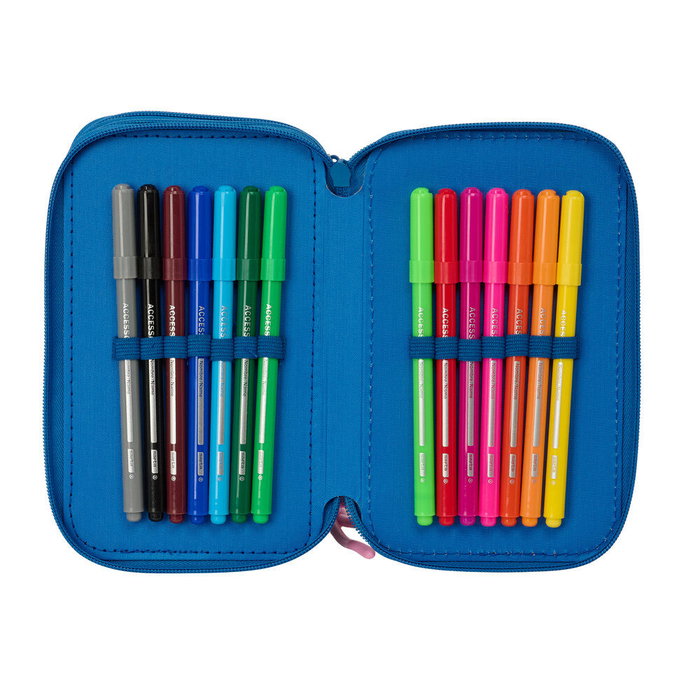 Safta Plumier Stitch Disney Triple Cremallera 37 Piezas