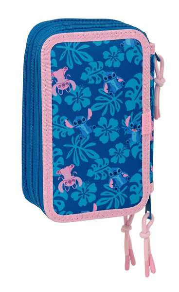 Safta Plumier Triple Estuche Escolar con 37 Piezas, Capacidad 12.5 x 19.5 x 5.5 cm, Para Material de Oficina y Papelería