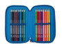 Safta Plumier Triple Estuche Escolar con 37 Piezas, Capacidad 12.5 x 19.5 x 5.5 cm, Para Material de Oficina y Papelería