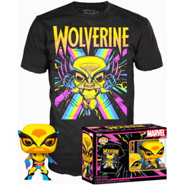 FUNKO Set figura POP & Tee Marvel Wolverine Black Light, Talla M