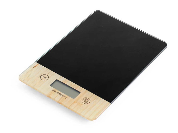 Kinvara Báscula Digital 5kg Cristal y Plástico Negro/Madera 22 x 1.5 x 15 cm (Set de 12) Kinvara Báscula Digital 5kg Cristal y Plástico Negro/Madera 22 x 1.5 x 15 cm (Set de 12)