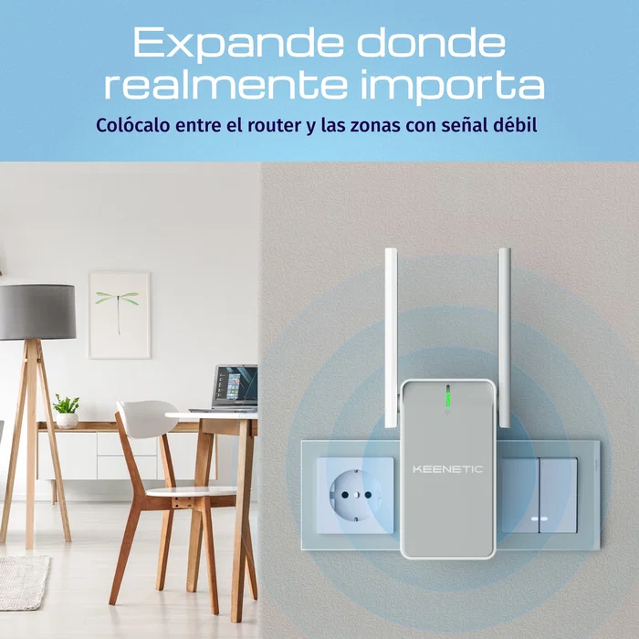 Keenetic Buddy 6 KN-3411 AX3000 Wi-Fi 6 Extender Mesh con Puerto Gigabit