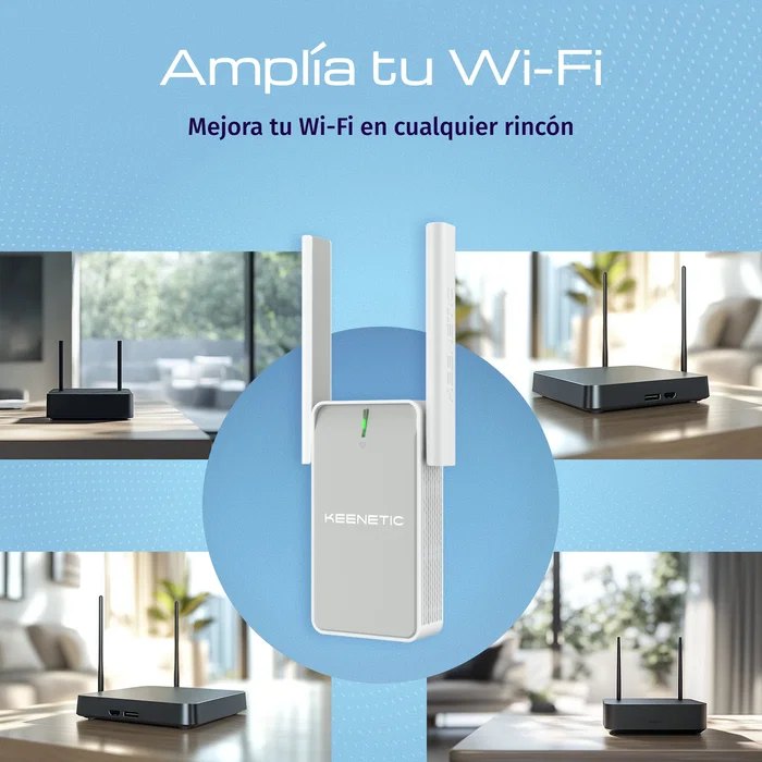 Keenetic Buddy 6 KN-3411 AX3000 Wi-Fi 6 Extender Mesh con Puerto Gigabit