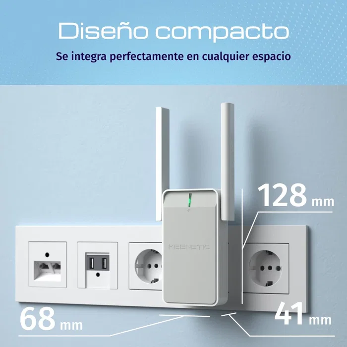 Keenetic Buddy 6 KN-3411 AX3000 Wi-Fi 6 Extender Mesh con Puerto Gigabit