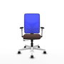 PIQUERAS Y CRESPO Silla de oficina Motilla con mecanismo Sincro/Traslack Marrón y Azul