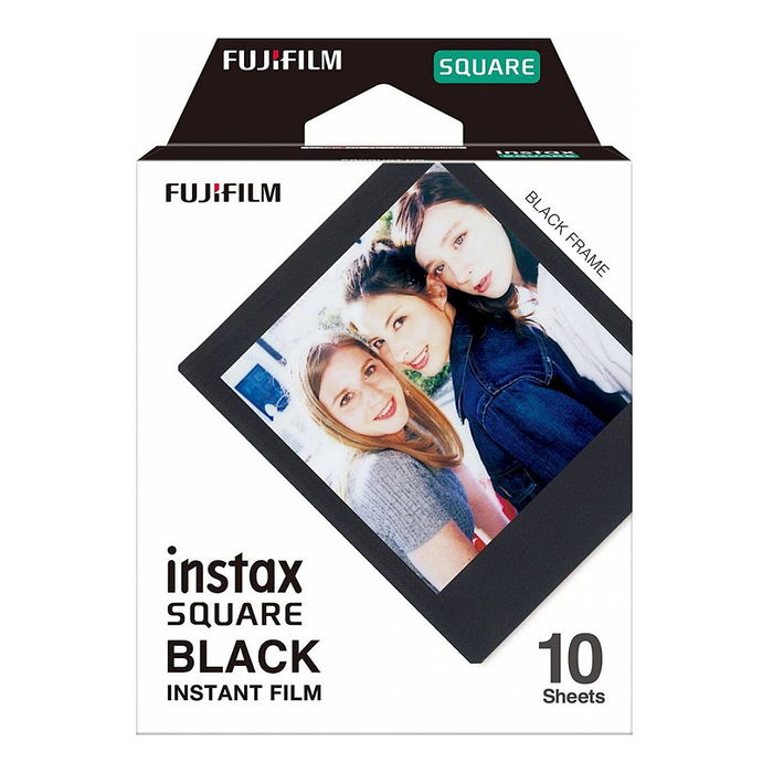FUJIFILM Película Instax Square SQ6/SQ10/SQ20, Marco Negro, 10 Unidades, 62 x 62 mm