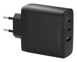 Dbramante1928 CI10EUBL7230 Cargador de Pared 100W USB-C Carga Rápida, 3 Puertos (2x 100W, 1x 60W) para Portátil, Smartphone y Tablet, Negro, Corriente Alterna, Interior