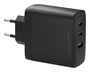 Dbramante1928 CI10EUBL7230 Cargador de Pared 100W USB-C Carga Rápida, 3 Puertos (2x 100W, 1x 60W) para Portátil, Smartphone y Tablet, Negro, Corriente Alterna, Interior