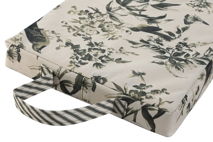 DKD Home Decor Green leaves Cojín Suelo Terraza y Jardín 40x25x4 cm Poliéster Crudo Verde