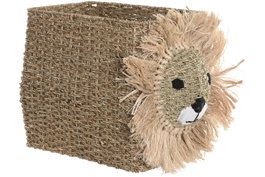 DKD Home Decor Cesta Seagrass y Metal LEON Natural (Pack de 2)