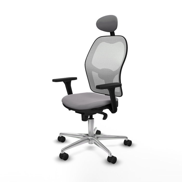 PIQUERAS Y CRESPO Silla de oficina Jorquera con Mecanismo Sincro, Gris y Blanco