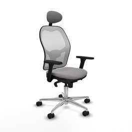 PIQUERAS Y CRESPO Silla de oficina Jorquera con Mecanismo Sincro, Gris y Blanco