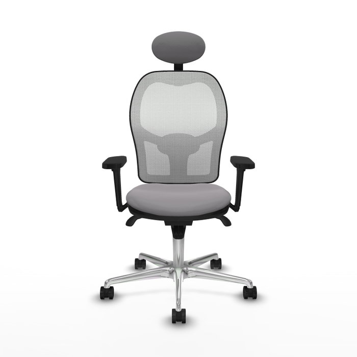 PIQUERAS Y CRESPO Silla de oficina Jorquera con Mecanismo Sincro, Gris y Blanco