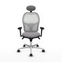 PIQUERAS Y CRESPO Silla de oficina Jorquera con Mecanismo Sincro, Gris y Blanco