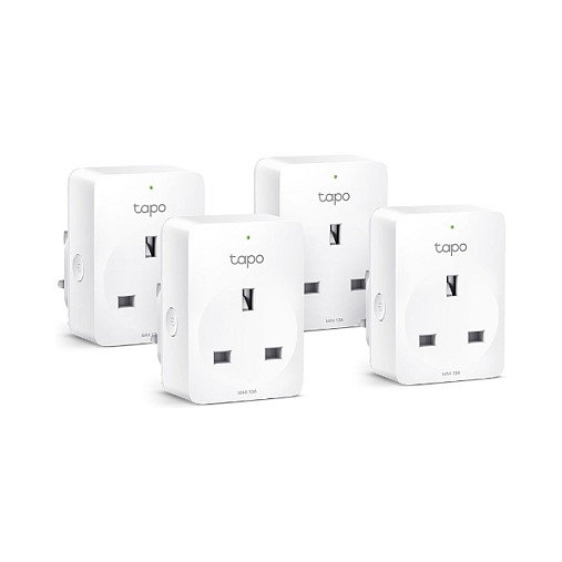 TP-Link Tapo P100 V1.2 (Pack de 4) Enchufe Inteligente WiFi para Interior Control por App Alexa Google Home Blanco