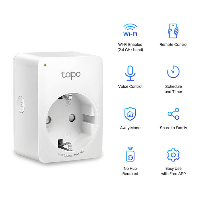 TP-Link Tapo P100 V1.2 (Pack de 4) Enchufe Inteligente WiFi para Interior Control por App Alexa Google Home Blanco