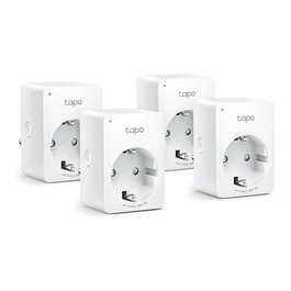 TP-Link Tapo P100 - Pack de 4 Enchufes Inteligentes WiFi, Compatible con Alexa y Google Home, Blanco, V1.2 - Smart Plug para Control de Energía en el Hogar
