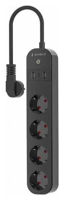 Gembird TSL-PS-S4U-01 Regleta Inteligente de 4 Tomas con Puertos USB Gembird TSL-PS-S4U-01 Regleta Inteligente de 4 Tomas con Puertos USB