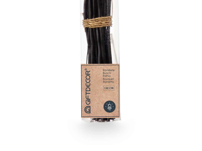 Giftdecor Ramillete de Varas Negro con 30 Leds 120 cm (Set de 8)