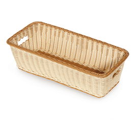GET - WB-1519-TT - Cesta rectangular con asas - 58,4 x 27,9 x 17,2 cm - Beige