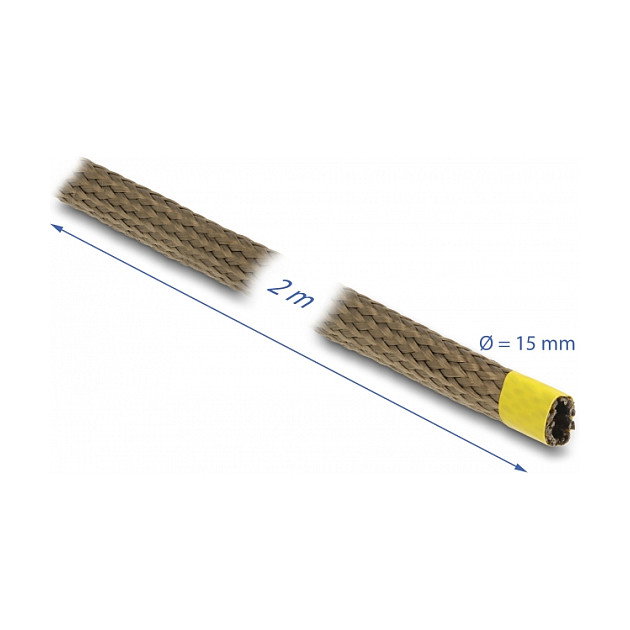 DeLOCK Funda Trenzada de Fibras de Basalto 2 m x 15 mm Marrón DeLOCK Funda Trenzada de Fibras de Basalto 2 m x 15 mm Marrón