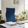 PIQUERAS Y CRESPO Sillón Albacete Azul con Mecanismo Sincro y Base de Aluminio