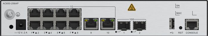 Huawei AC650-256AP Controladora Inalámbrica de Acceso con 10 Puertos GE y 2 SFP+ Huawei AC650-256AP Controladora Inalámbrica de Acceso con 10 Puertos GE y 2 SFP+