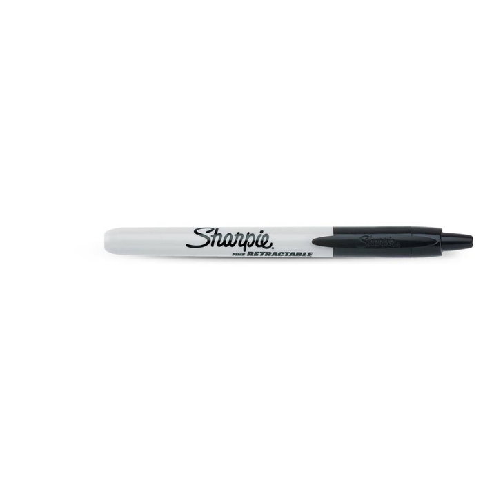 Sharpie Marcador Permanente Retráctil Fine Punta Redonda 0.9mm Negro Caja 12 Ud