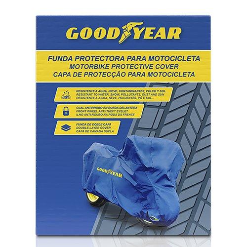 Goodyear Funda Cubre Moto Talla L GOD7021 - Protección Impermeable y Resistente contra el Clima y Rayaduras, Anti-Robo, Ajuste Seguro