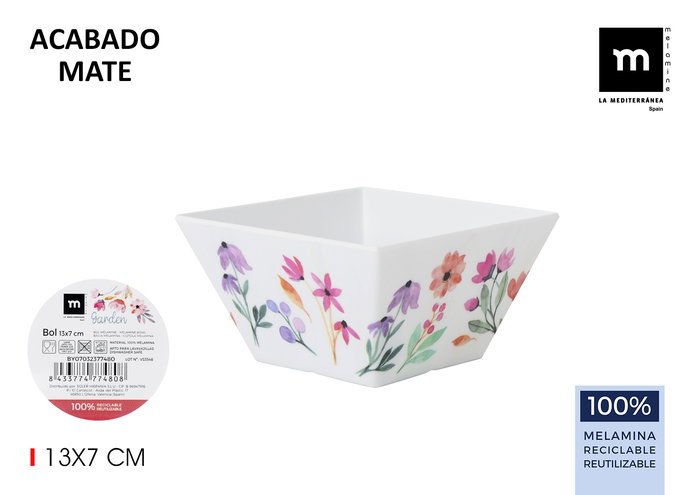 La Mediterranea Bol Melamina Mate Garden 13 x 7 cm (24 Unidades) La Mediterranea Bol Melamina Mate Garden 13 x 7 cm (24 Unidades)