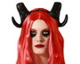 Diadema de Cuernos Negros Largos para Disfraz de Demonio o Diabla