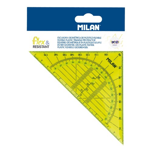 Escuadra Geometrica Milan Flex &Resistant 14 Cms Amarillo Escuadra Geometrica Milan Flex &Resistant 14 Cms Amarillo