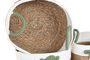 DKD Home Decor Cesta Boho Blanco Verde Fibra Algodon 30 x 30 x 15 cm Set de 3 Piezas