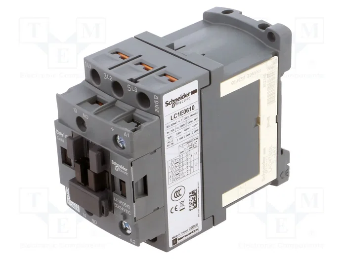 SCHNEIDER ELECTRIC Contactor Easy TeSys LC1E0610BD 3-polar 24VDC 6A SCHNEIDER ELECTRIC Contactor Easy TeSys LC1E0610BD 3-polar 24VDC 6A