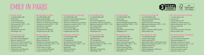 Inde Rizador De Ondas "Emily In Paris" 31 cm Largo x 6.5 cm Ancho x 7.5 cm Alto (6 Unidades)