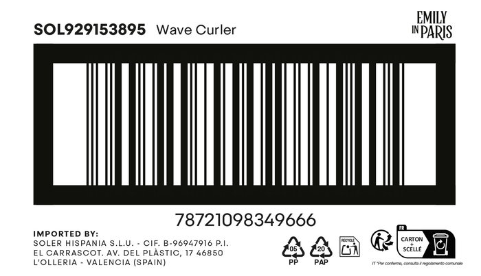 Inde Rizador De Ondas "Emily In Paris" 31 cm Largo x 6.5 cm Ancho x 7.5 cm Alto (6 Unidades)