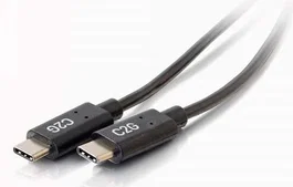 C2G Cable USB Tipo C Macho a Macho USB 2.0 (C-C), 1.8m (6ft), 3A, Hasta 480 Mbps, Reversible, Negro - 88826