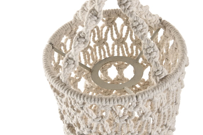 DKD Home Decor Pantalla Algodón Macramé Tejido a Mano Crudo 30x30x30