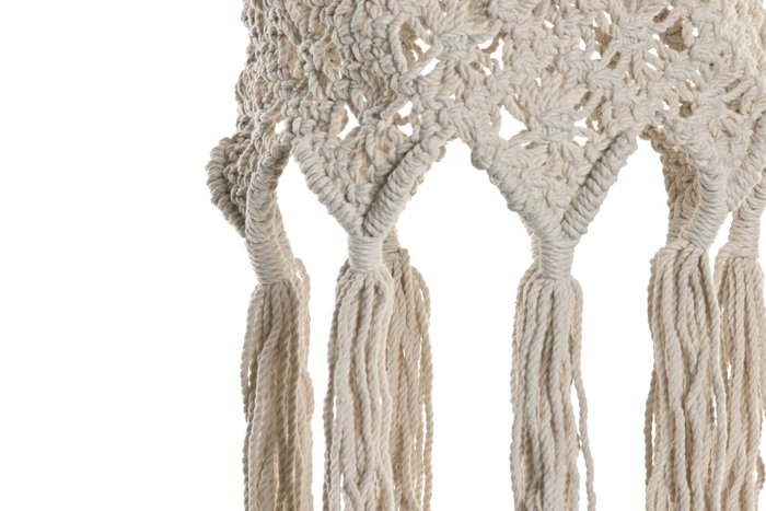 DKD Home Decor Pantalla Algodón Macramé Tejido a Mano Crudo 30x30x30