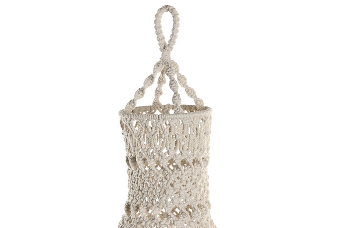 DKD Home Decor Pantalla Algodón Macramé Tejido a Mano Crudo 30x30x30