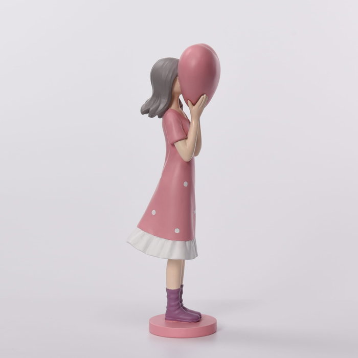 DKD Home Decor Figura Resina Chica Corazón Rosa y Malva