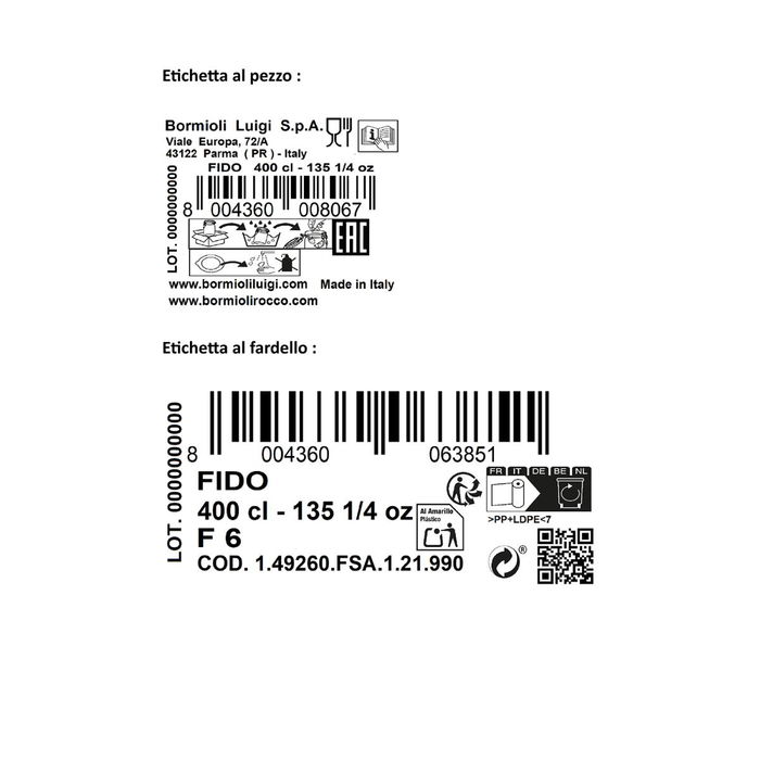 Tarro Conserva Vidrio Fido Bormioli Rocco 4 Ll