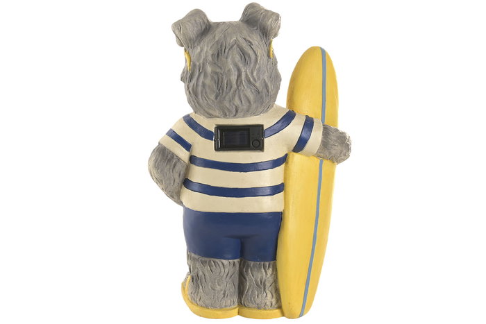 DKD Home Decor Figura Mediterráneo Perro de Resina con LED, Set de 2 Piezas Decorativas Multicolor, 16.5 x 42 x 29.5 cm