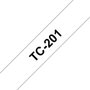 Brother TC-201 Cinta Rotuladora Laminada 12mm x 7,7m Negro sobre Blanco