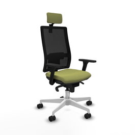 PIQUERAS Y CRESPO Silla de oficina Horna con mecanismo Sincro, Verde oliva y Negro