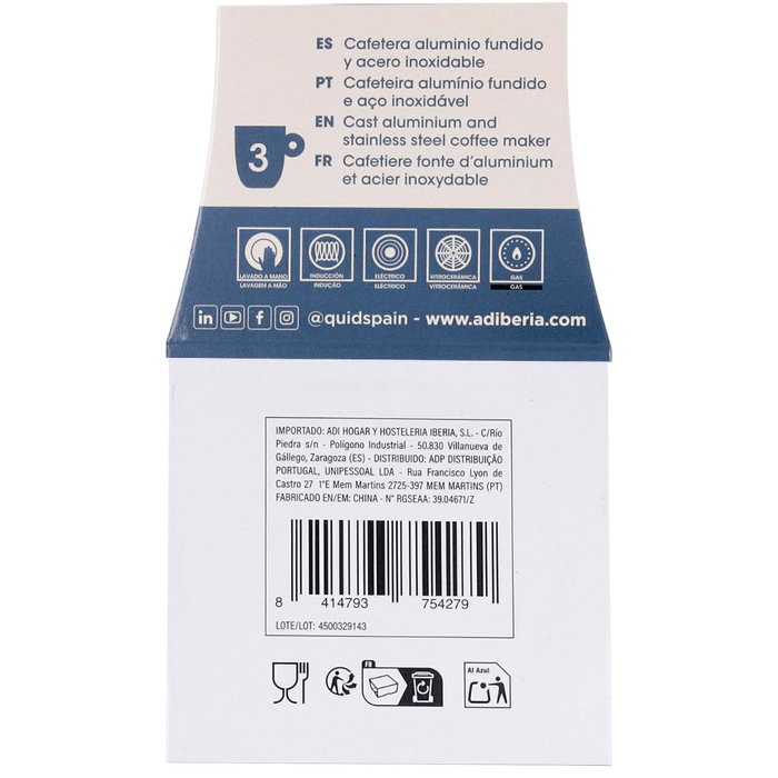 Cafetera Aluminio Fundido Baltic Quid 3 Tazas Cafetera Aluminio Fundido Baltic Quid 3 Tazas