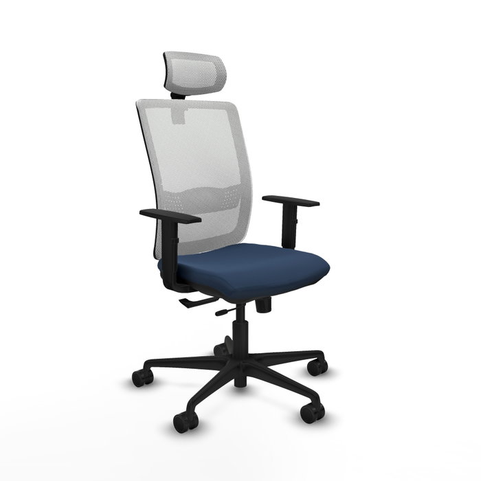 PIQUERAS Y CRESPO Silla de oficina Haches con mecanismo Sincro/Traslack Azul marino y Blanco PIQUERAS Y CRESPO Silla de oficina Haches con mecanismo Sincro/Traslack Azul marino y Blanco
