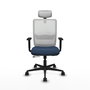 PIQUERAS Y CRESPO Silla de oficina Haches con mecanismo Sincro/Traslack Azul marino y Blanco